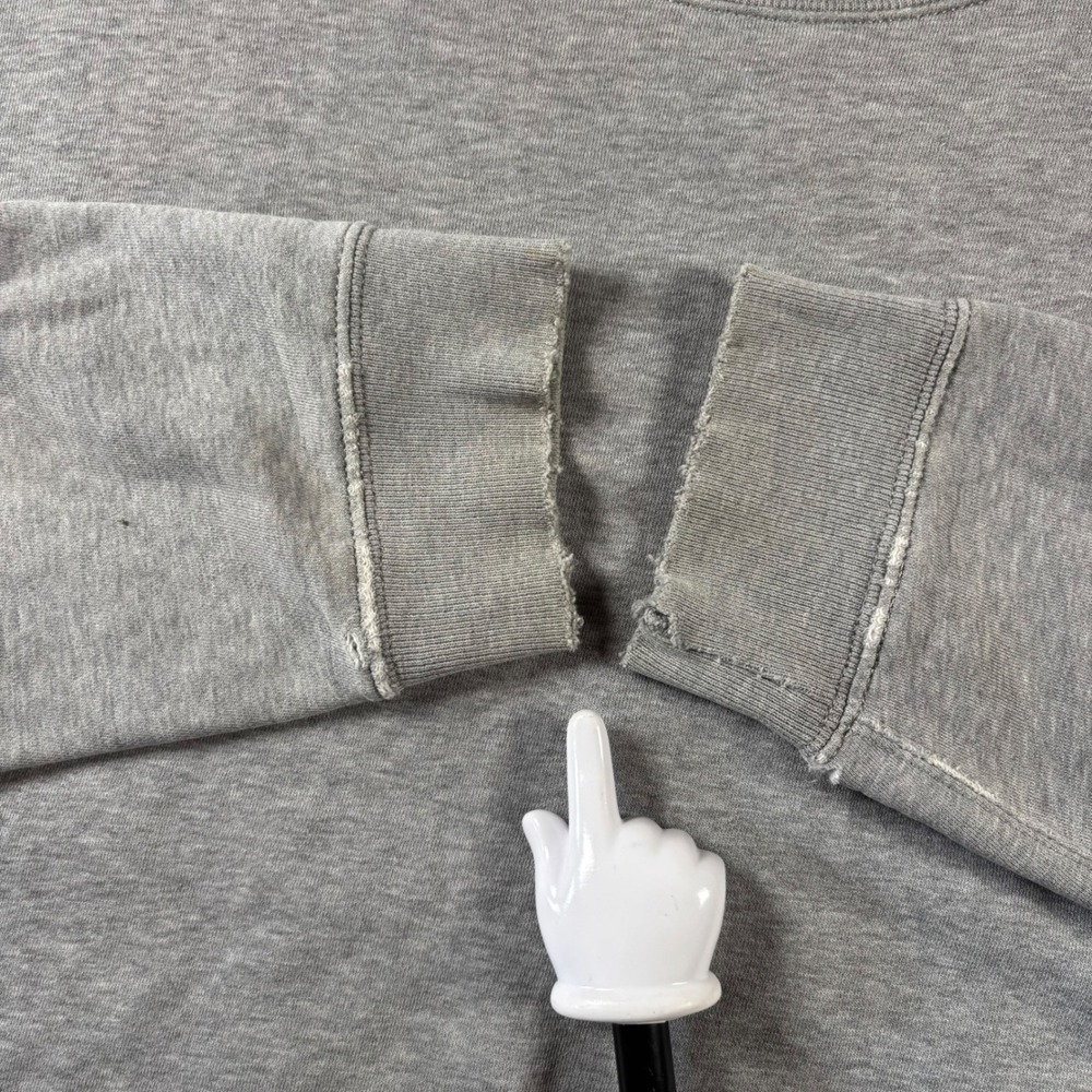 VTG Polo Ralph Lauren Sweatshirt Mens L Gray Distressed Crewneck Boxy Streetwear - Picture 4 of 8